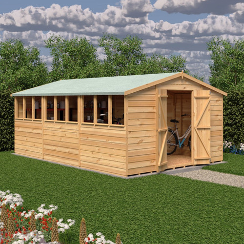 15x10 wooden garden shed - 15x10, apex