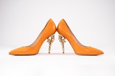 RALPH & RUSSO Baroque Pumps. Orange Leather Shoes. UK 3/35.5. Christmas.