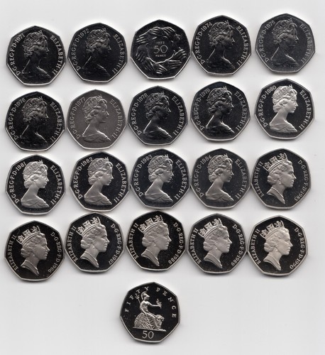 Fifty pence coins - uk,