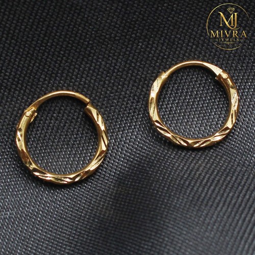 22ct gold hoop - 22ct, earrings