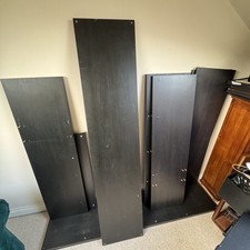 IKEA LAPPLAND TV Storage Unit Black-Brown 183x39x147cm including KALLAX doors