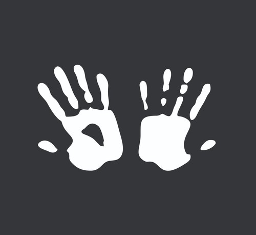 Handprints vinyl decal 35 - handprints,