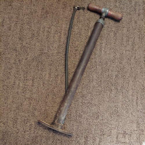 Vintage bicycle pump with - bicycle,