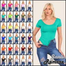 Womens short sleeve bodysuit - short,