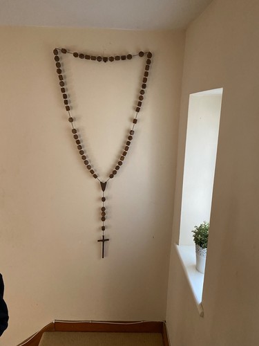Huge vintage wooden rosary - vintage,