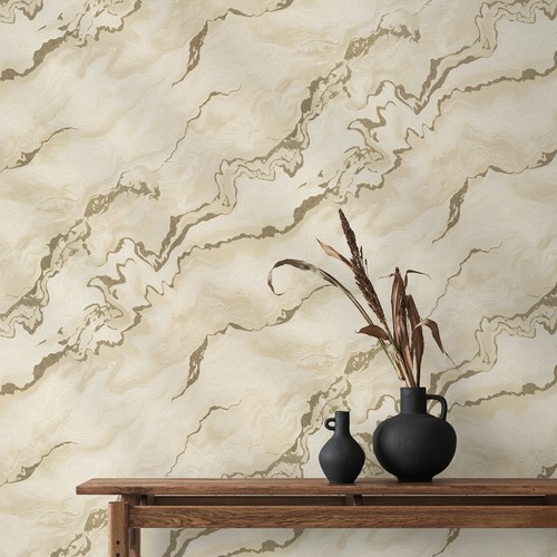 Cream marble effect wallpaper - cream,