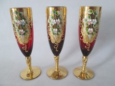 Bohemian glass goblets X3 - in