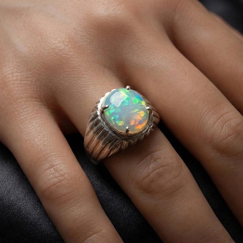 White opal sterling silver - opal,