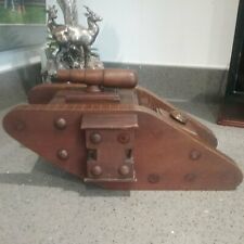 Fantastic Tank Corps WW1 Trench Art Oak Tank