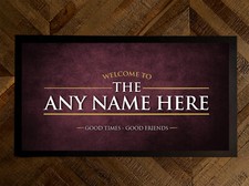 Personalised Bar runner mat - Your name Bar - Red Wine grunge Bar runner 