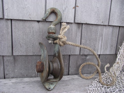 Vintage brass swivel pulley - vintage,