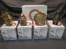 Harbour Lights Set of 4 Fresnel Lens Ornaments Boston Yorktown Hereford Vicente
