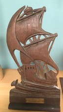 Pair of book ends HMS Iron Duke salvaged teak WW1 battle of Jutland 1916