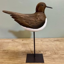 Wooden bird metal stand - bird,