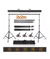 2*2M Adjustable Photography Background Support Stand Photo Backdrop Crossbar Kit