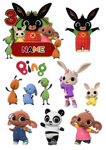 Bing bunny personalised - bing, edible