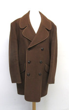 GANNEX VINTAGE Size L Men's Brown Wool & Mohair Mix Double Breasted Overcoat