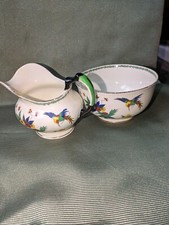 Tuscan Plant Bird Of Paradise Cream Jug 7x7cm & Sugar Bowl 12x6cm