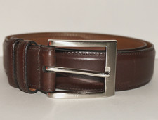 ALLEN EDMONDS Rich Brown Calfskin Leather Handcrafted Dress Belt 36" USA