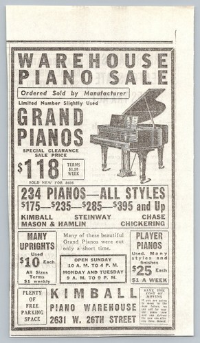 1930s kimball piano warehouse - 1930s,
