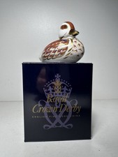 Royal Crown Derby ‘Swimming Duckling’ Paperweight Gold Stopper Boxed 2003