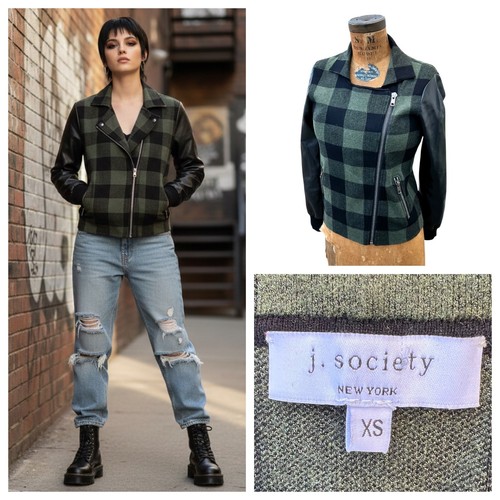 Society plaid moto jacket - plaid,