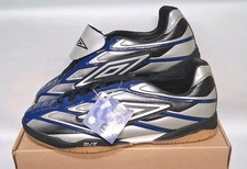 Umbro Fuser T 5v5 Size 8UK Blue Silver Indoor Football Trainers Non Marking Sole