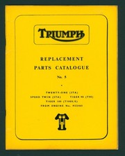 Triumph Tiger 350 500 (1964) Parts List Catalog Book Manual T90 T100 3T 5T FS75
