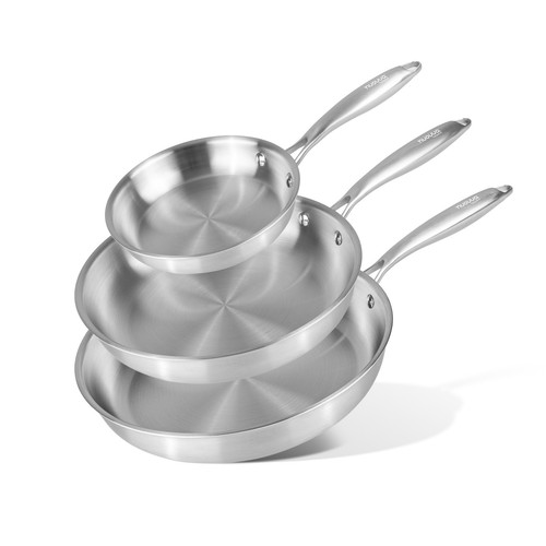 Stainless steel frying pan - frying, set