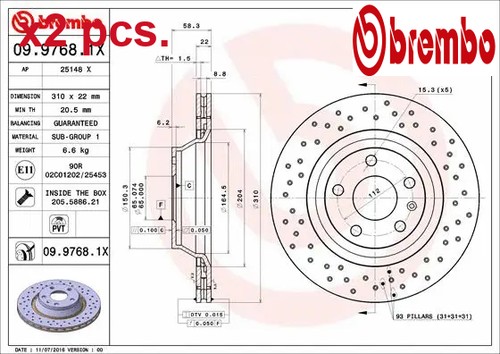 Pcs rear brake - x2,