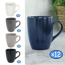 12 x Coffee Mugs Tea Cups Stoneware Hot Drinks Plain Matt Colour Ceramic 350ml