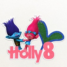 Trolls Cake Topper Glitter