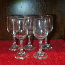 Set of 5 Vintage Clear Wine