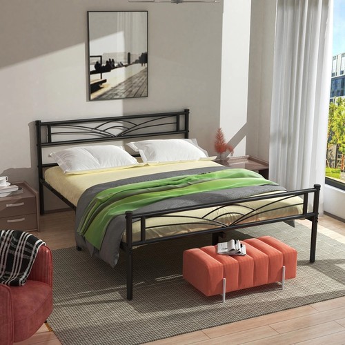 King size metal bed frame - size, with