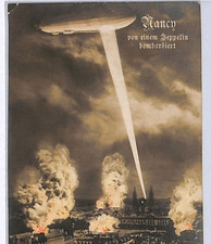 ZEPPELIN WW1 Postcard *NANCY BOMBARDMENT* Germany Naval MARINE SCHIFFSPOST WZ33