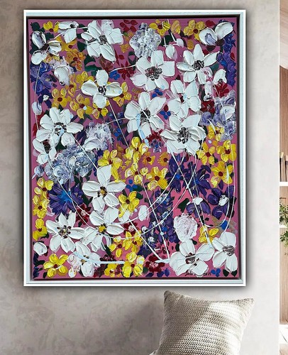 Framed original abstract - framed, oil