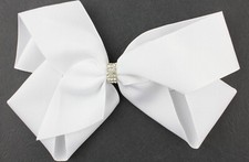 Large  Hair Bow  On Beak  Hair Clip  Crystal  Embellished Fascinator Ribbon Bow