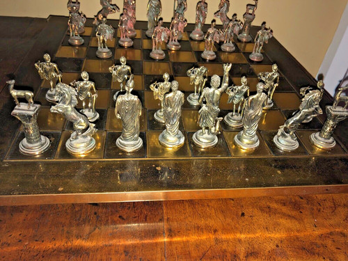 Antique bronze chess - , set