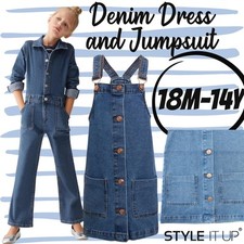 Kids Girls Denim Jumpsuit and