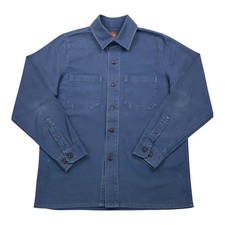 Common People Overshirt Men's Medium Blue  Twill Chore Worker Shirt Oi Polloi