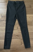 TU Sainsbury's Ladies High Waisted Skinny Leather Look Trousers Size 10 R