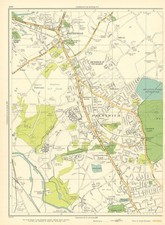 LANCASHIRE Manchester Prestwich Whitefield Half Acre Besses o'Th'Barn 1935 map