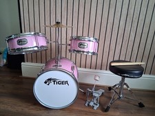 Tiger JDS7-PK 3 Piece Junior Drum Kit for Beginners Pink