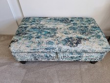 Ottoman/Foot Stool legged, Large with Thick Cushion and Storage 