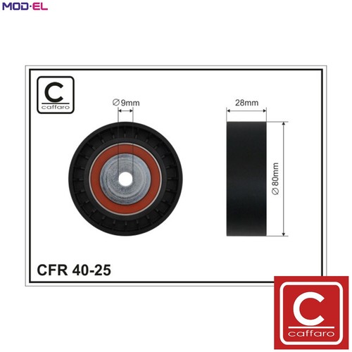Deflectionguide pulley vribbed - pulley,