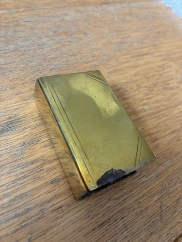 Trench art brass matchbox - art,