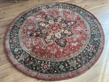 Luxury John Lewis Living Treasure Circular 100% Wool Rug 1.77 x 1.77 m in Rust