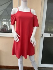 Red Scallop Design Dress By SELECT Size 10 Knee Length