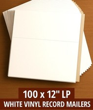 100 X 12" LP VINYL RECORD MAILER - WHITE CARDBOARD - SAME DAY FAST SHIPPING !!