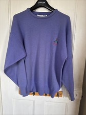 Vintage Lilac Pringle Nick Faldo Jumper - Medium - Golf Pure Wool Golfer 80's